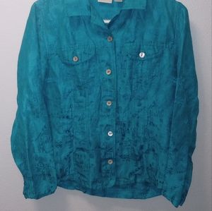 Stunning Chico's silk/linen blouse/jacket.